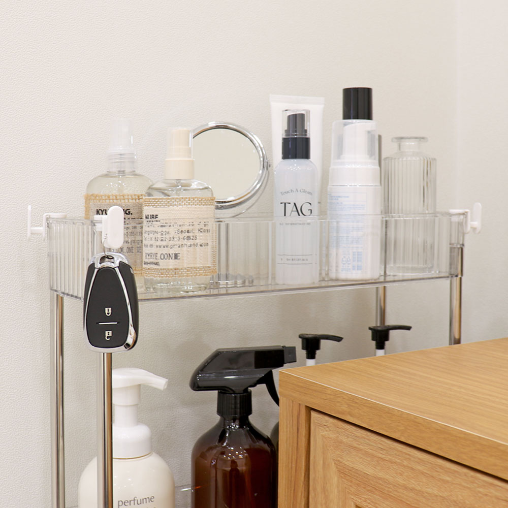 틈새선반 슬림 이동식트롤리 세탁실수납장 바퀴달린선반 4단