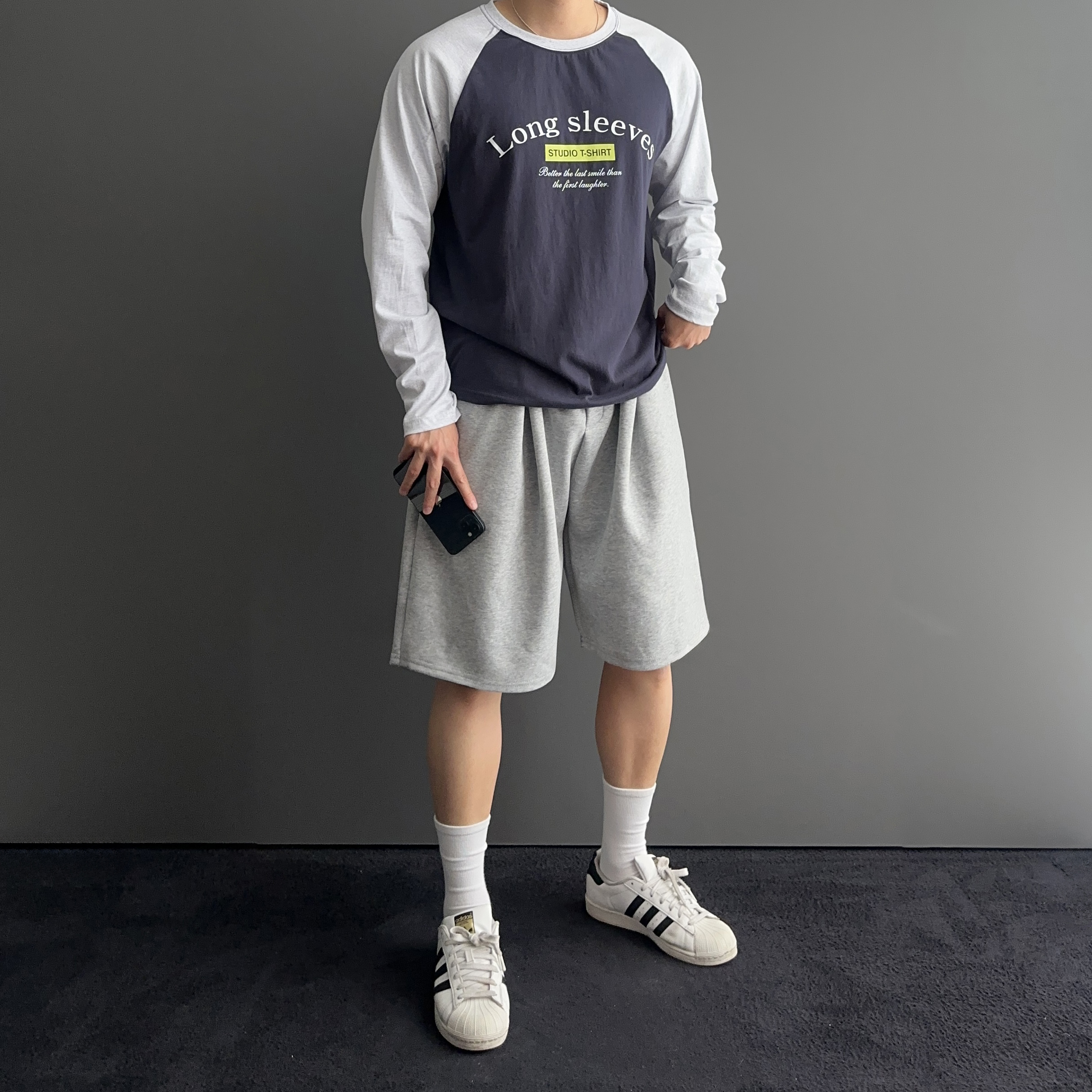 남자버뮤다팬츠 6부반바지 회색반바지 - 상세 이미지 5