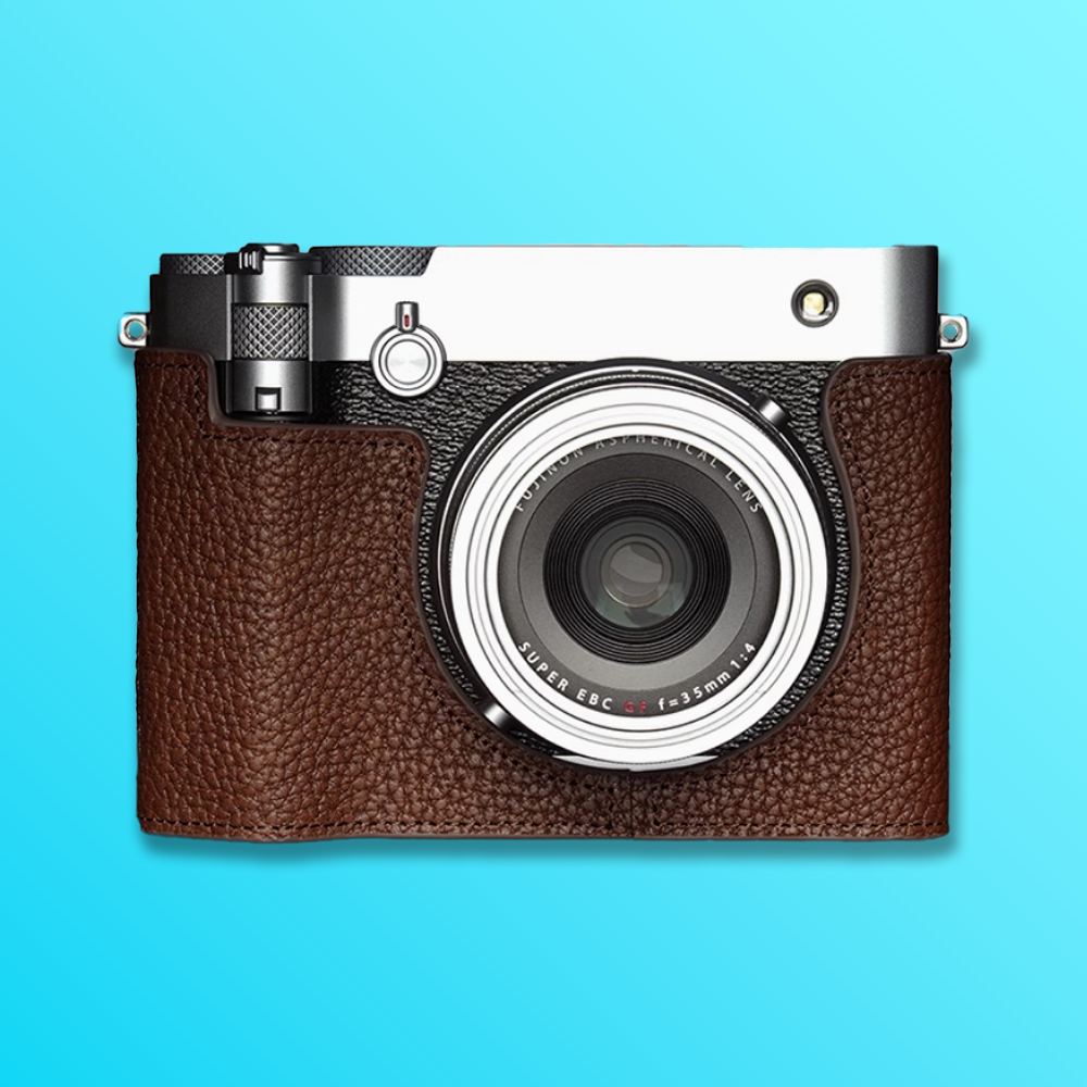 후지필름 GFX100RF 카메라 소가죽 속사 보호 케이스 수제 맞춤 제작 - 상품 이미지