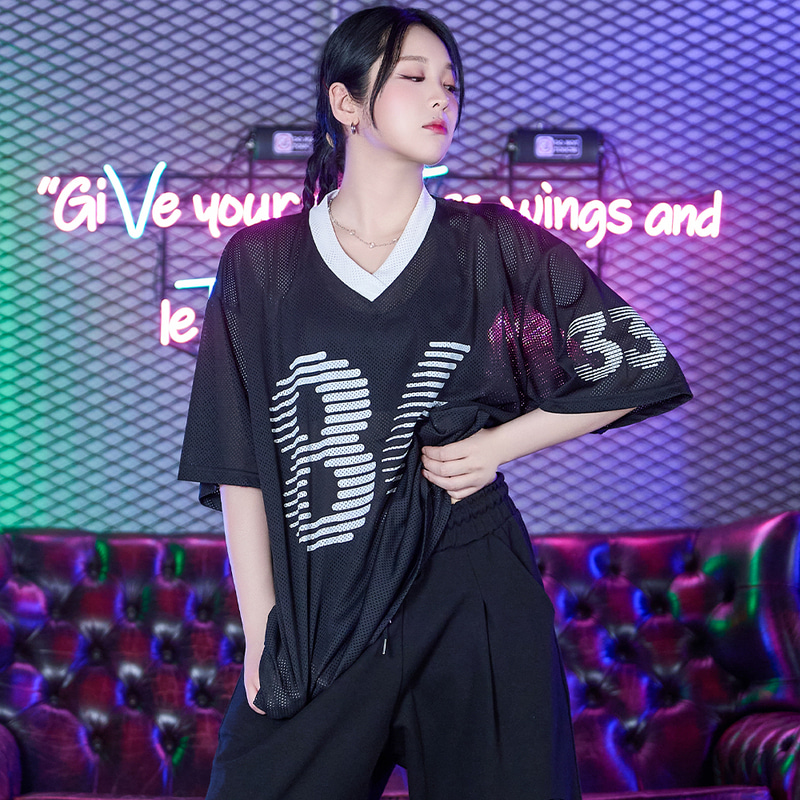 86매쉬 오버핏 반팔티 방송 줌바댄스복 : 간지나는 댄스걸