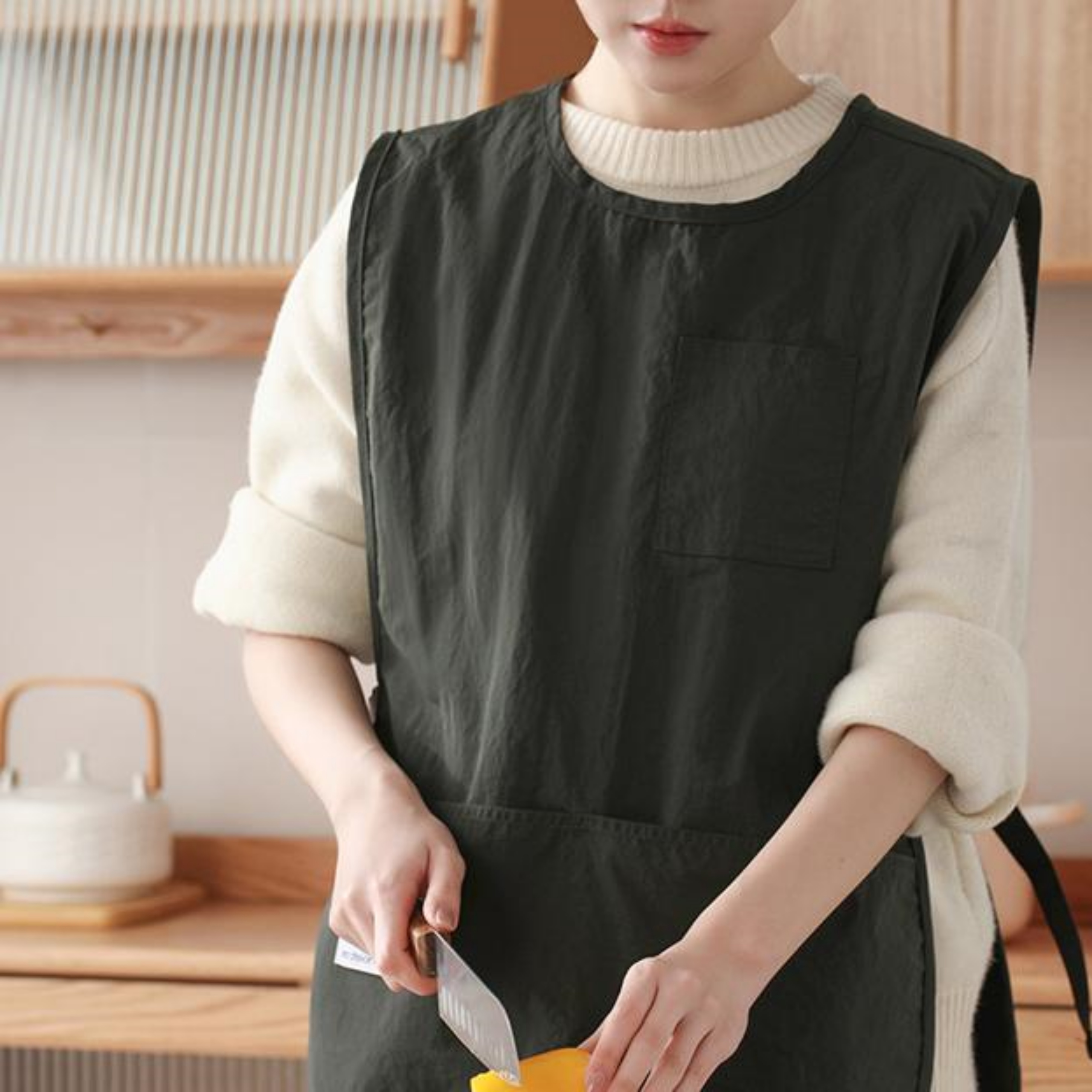 입는앞치마 엉덩이가리는 요양원 덮는 어린이집 조끼 카페 작업용