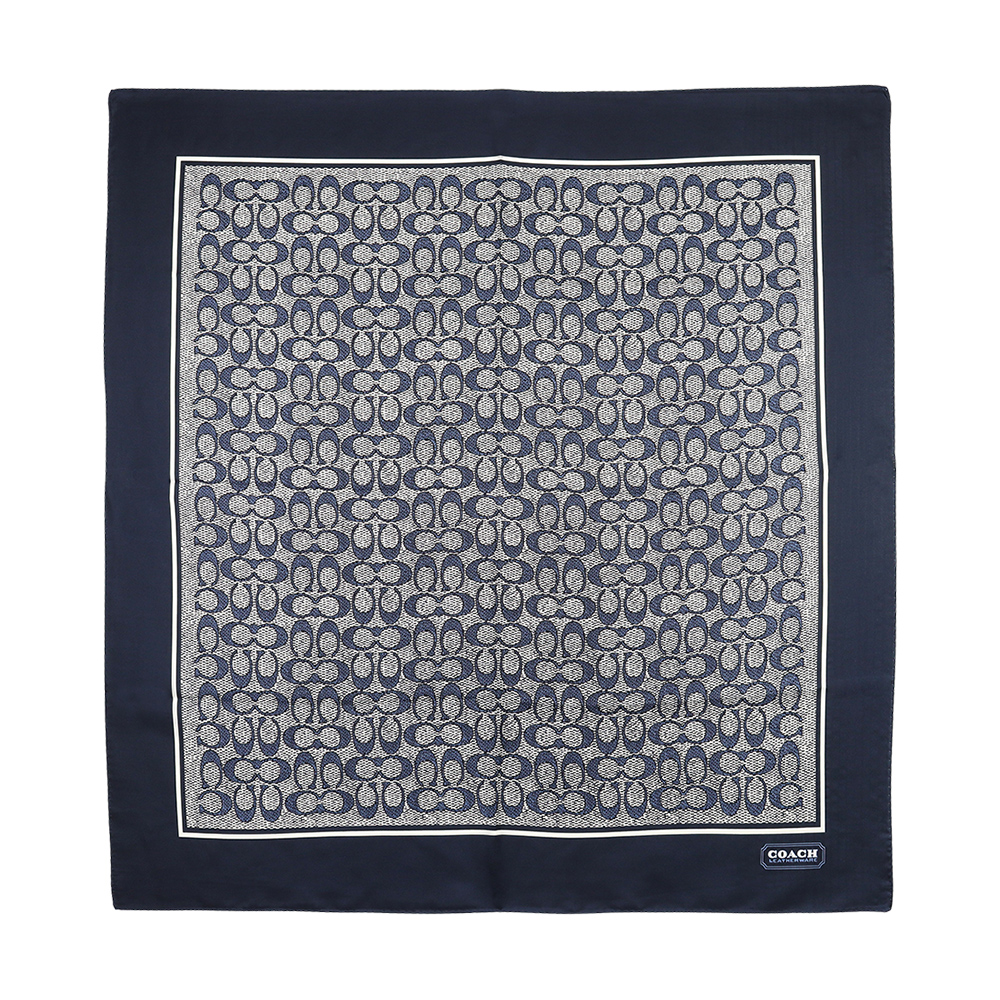 코치 텍스쳐드 시그니처 프린트 실크 스카프 C2755 MIDNIGHT NAVY - 상세 이미지 2