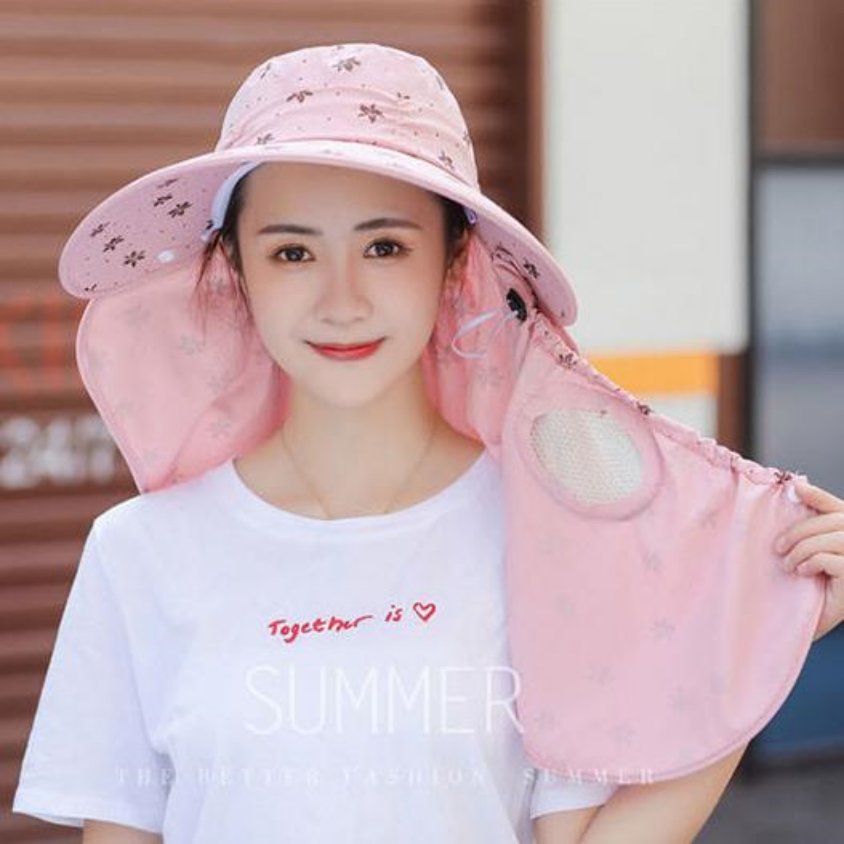 일할때쓰는모자 뒷목가리는모자 밭일 텃밭 가드닝 - 상품 이미지