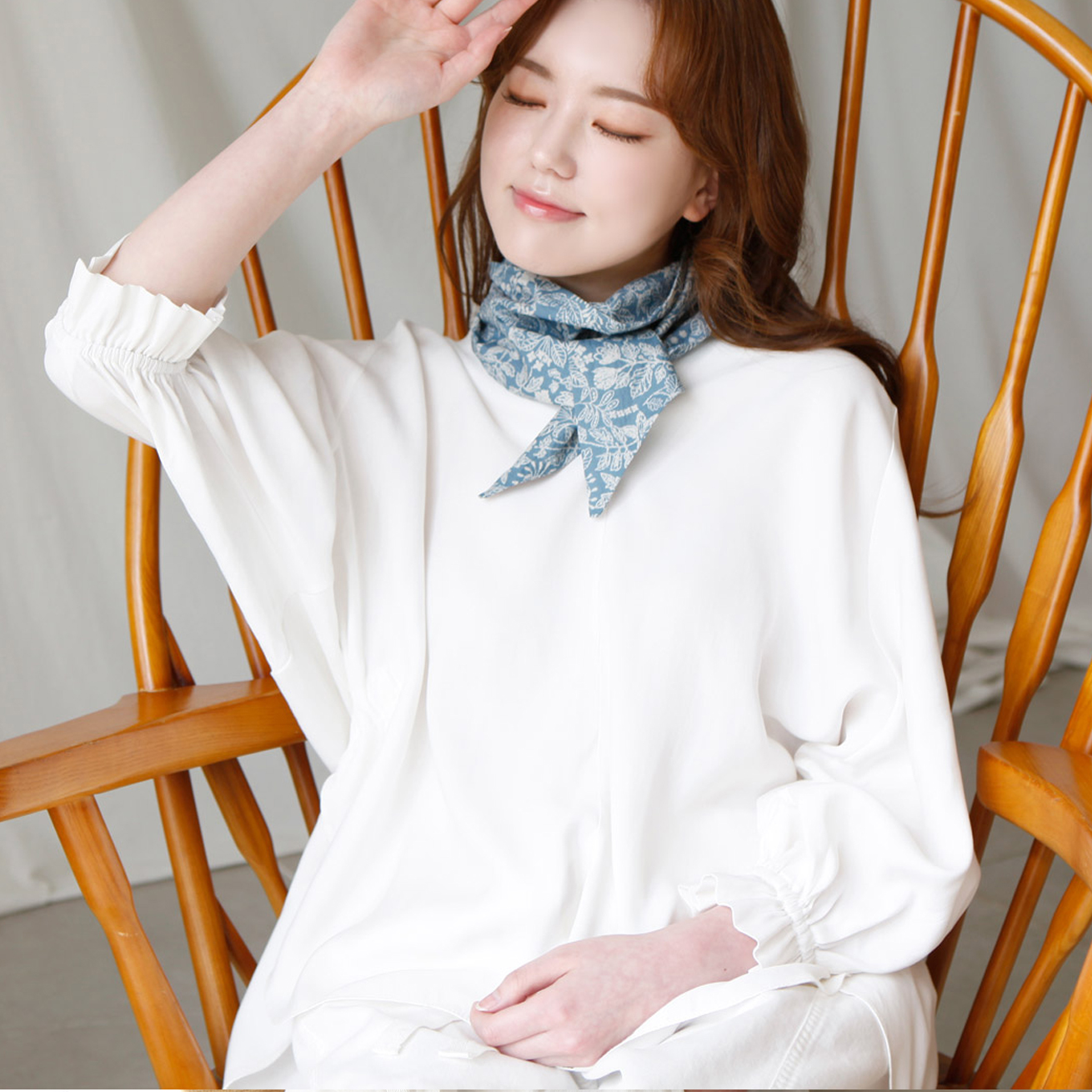 [가든/싱글팩] 남자여자 봄여름가을 면 쁘띠미니 목스카프 방도 반다나 간절기 꽃무늬 손수건