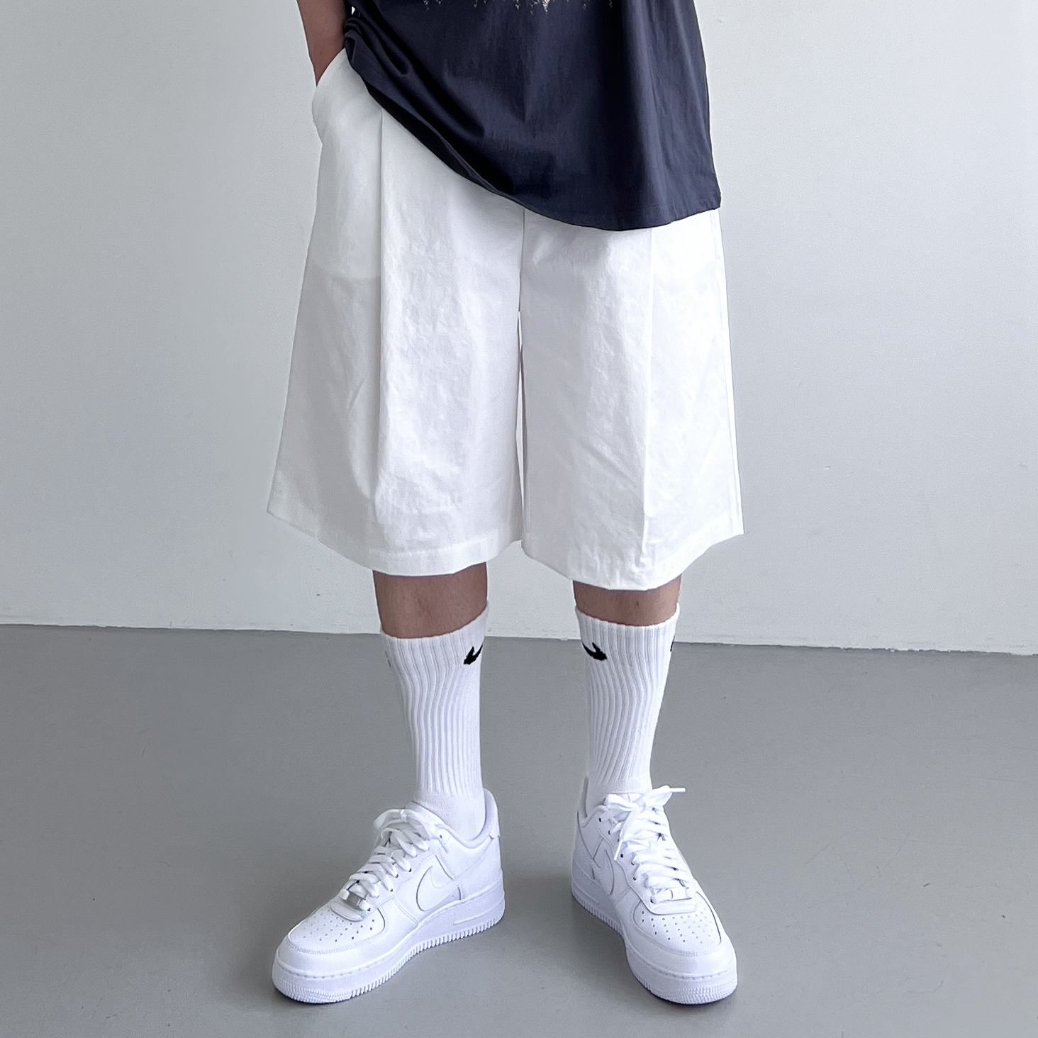 남자흰반바지 남자버뮤다팬츠 6부반바지 - 상세 이미지 4