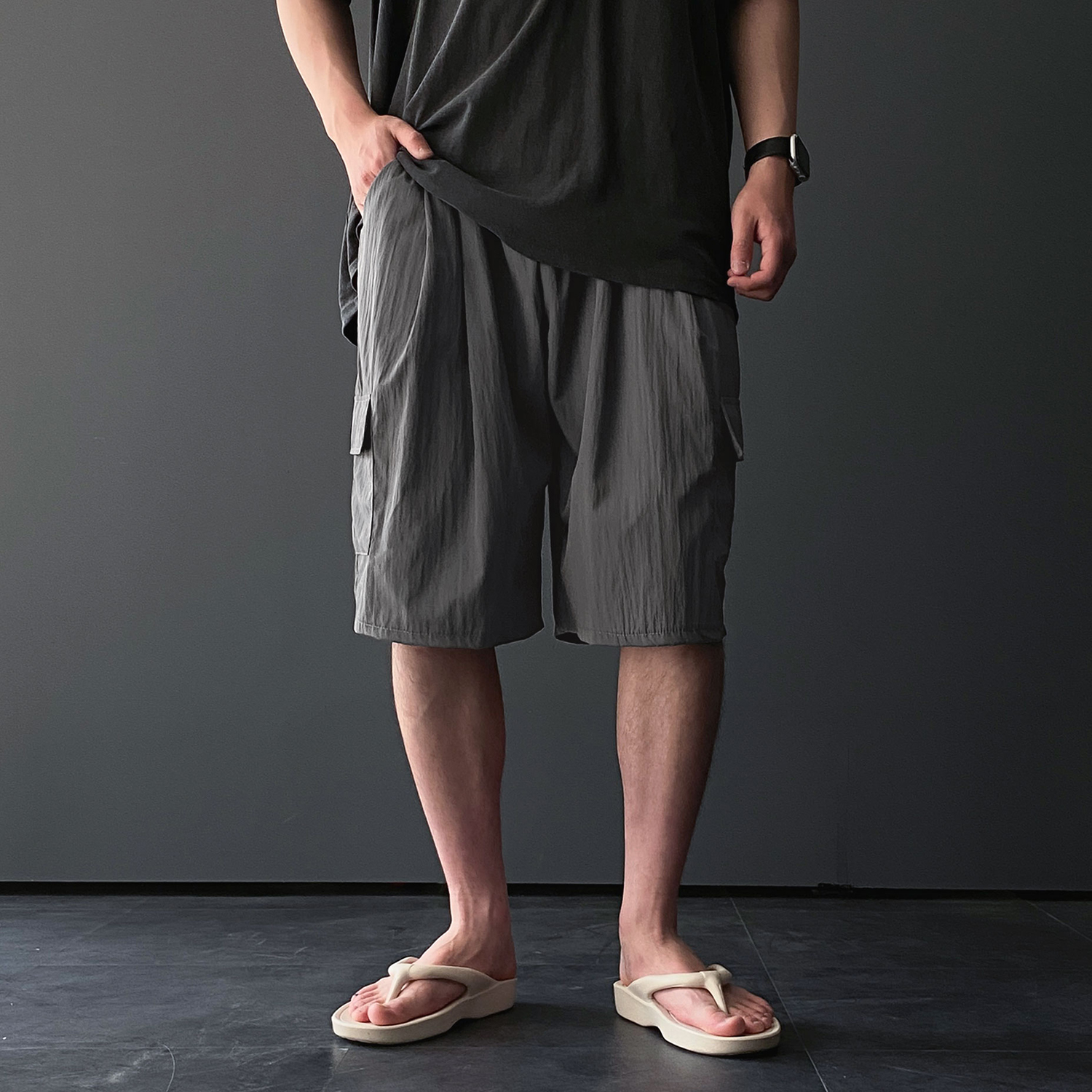 나일론반바지 카고반바지 남자버뮤다팬츠 벌룬팬츠 - 상세 이미지 2