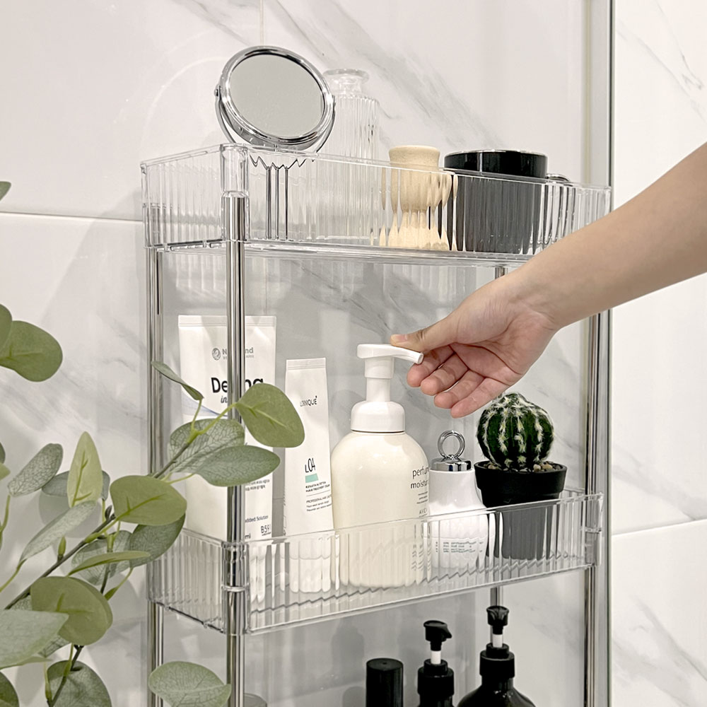 틈새선반 슬림 이동식트롤리 세탁실수납장 바퀴달린선반 4단