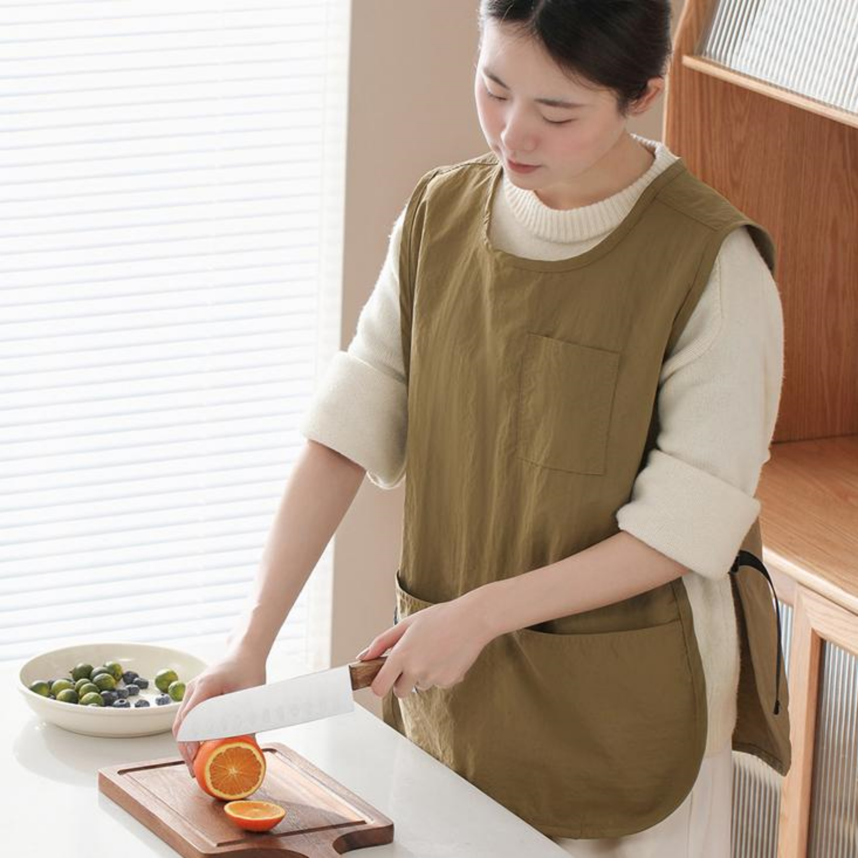 입는앞치마 엉덩이가리는 요양원 덮는 어린이집 조끼 카페 작업용