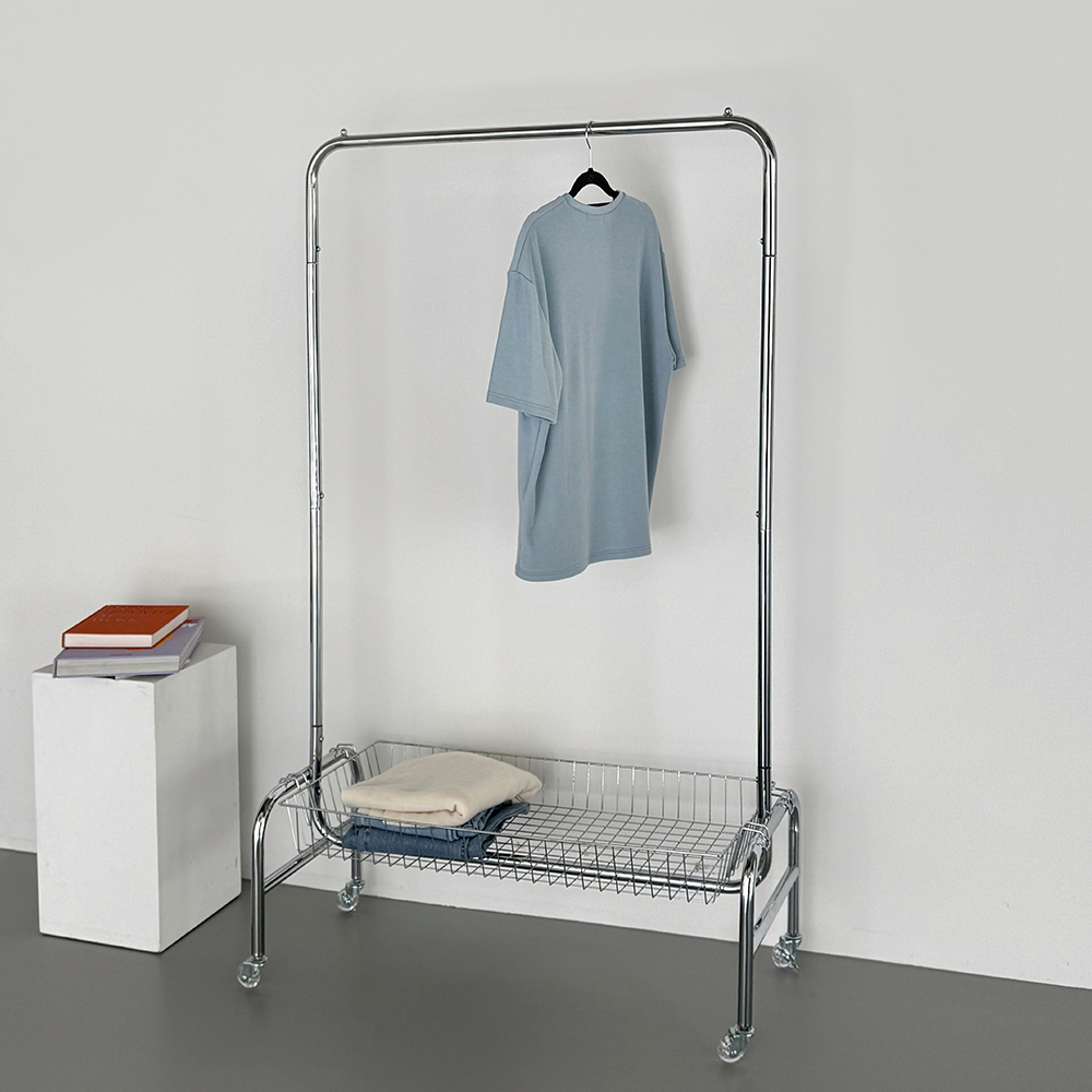 미드 센츄리 모던 행거 시스템 스틸 철제 수납 드레스룸 선반 인테리어 옷걸이 간이옷장 - 상세 이미지 4