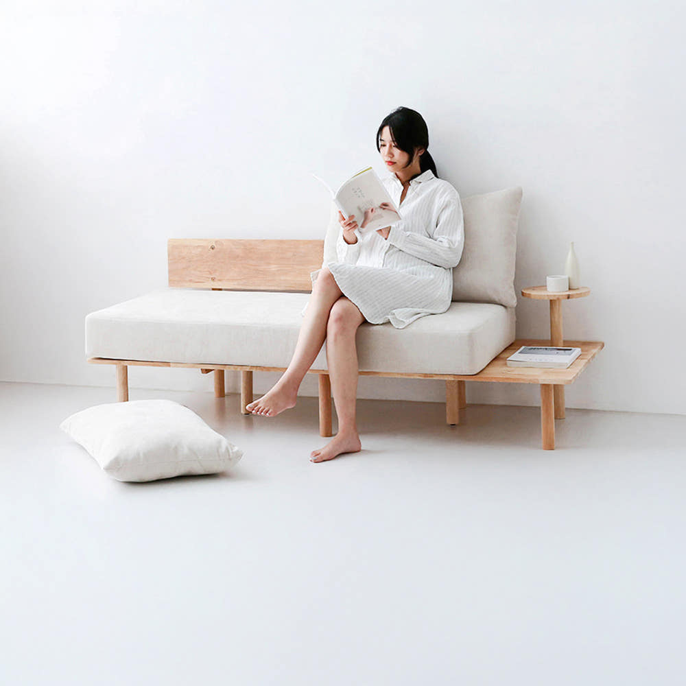 벤쿠 2인소파 고무나무 내추럴/베이지 9795.3767, 2인용