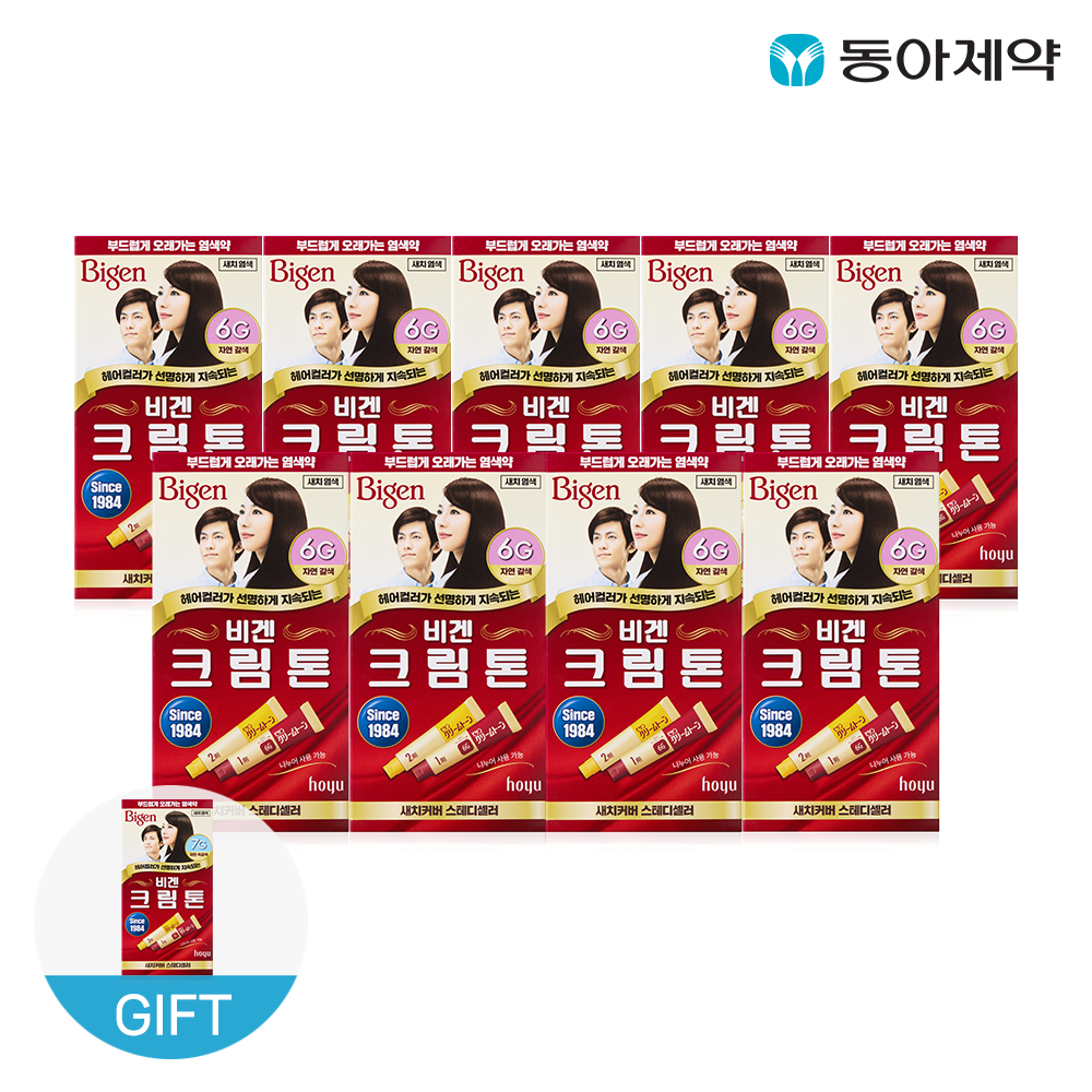 비겐크림톤 오래가는 크림 염색약 7G 4G 6G 40g 9+1개 염모제 새치염색 흰머리 남성