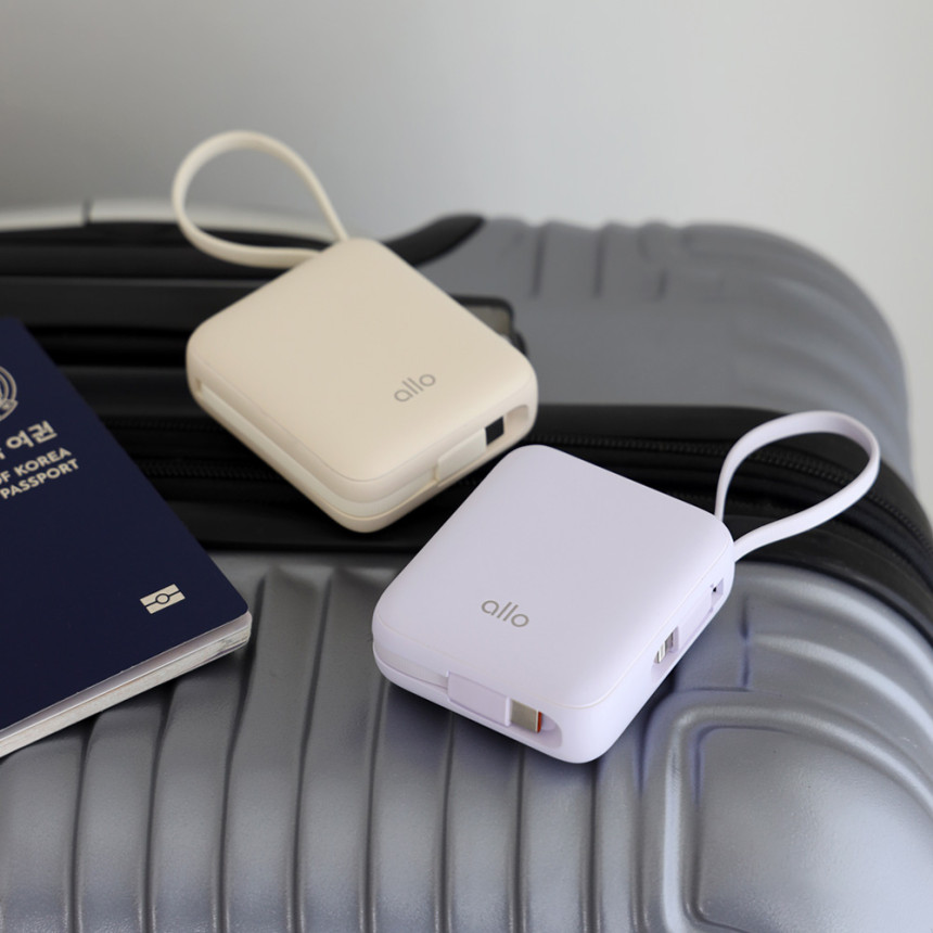알로코리아 20W 포켓 미니 고속충전 C타입 8핀 보조배터리 10000mAh, 라벤더 사진 4