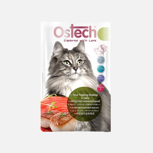 오스테크 울트라 젤리 파우치 고양이 습식 간식 참치+가리비, 70g, 1개 - 메인 이미지