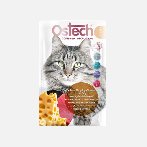 오스테크 울트라 젤리 파우치 고양이 습식 간식 참치+치즈, 70g, 1개 - 메인 이미지