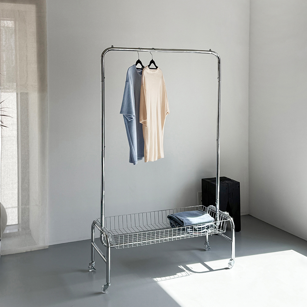 미드 센츄리 모던 행거 시스템 스틸 철제 수납 드레스룸 선반 인테리어 옷걸이 간이옷장 - 상세 이미지 3