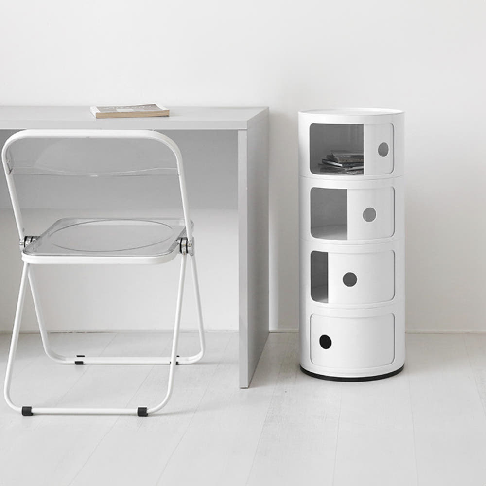 빙그리 원형 슬라이딩 수납장 4단 320mmx765mm, 4단, 그린 2300.2624