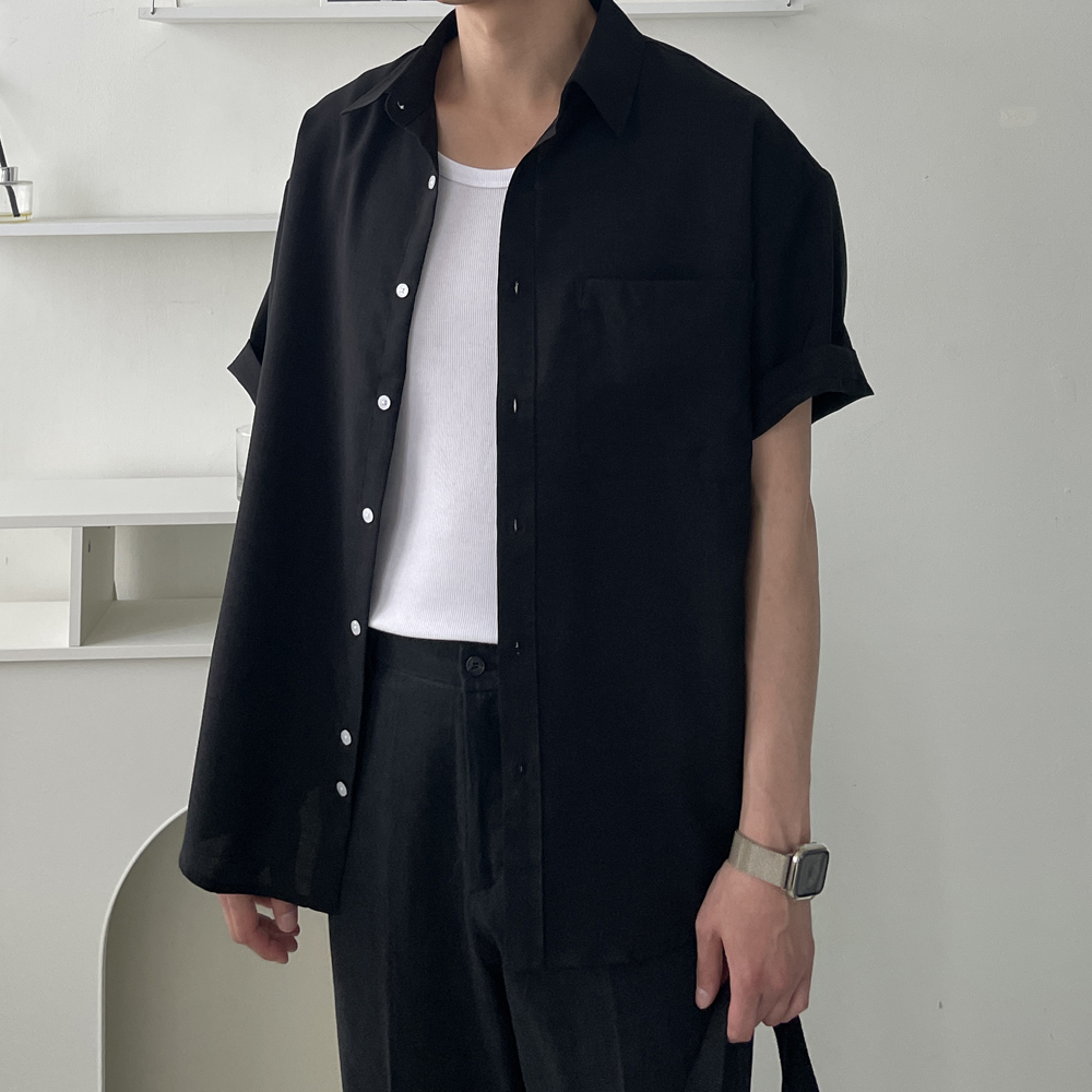 남자셔츠 남자반팔셔츠 오버핏 여름 남성린넨남방