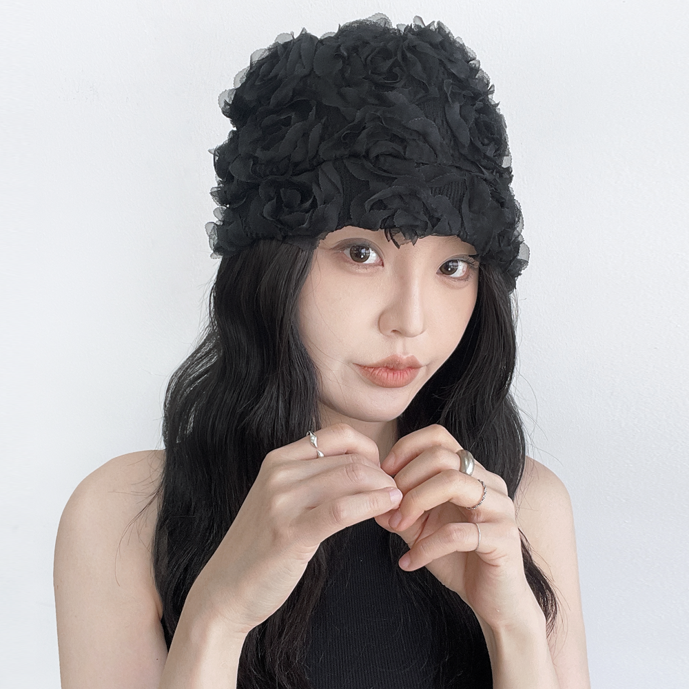 플라워 레이스 메텔 두건 비니 여성 여름 여행 항암 망사 모자