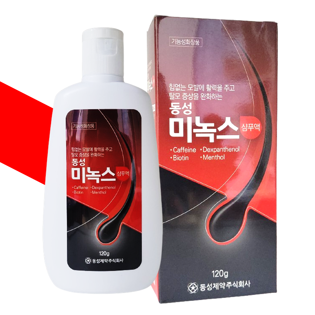 동성제약 미녹스 샴푸액 카페인 비오틴 탈모 모텍 기능성 화장품 샴푸 120g - 상품 이미지