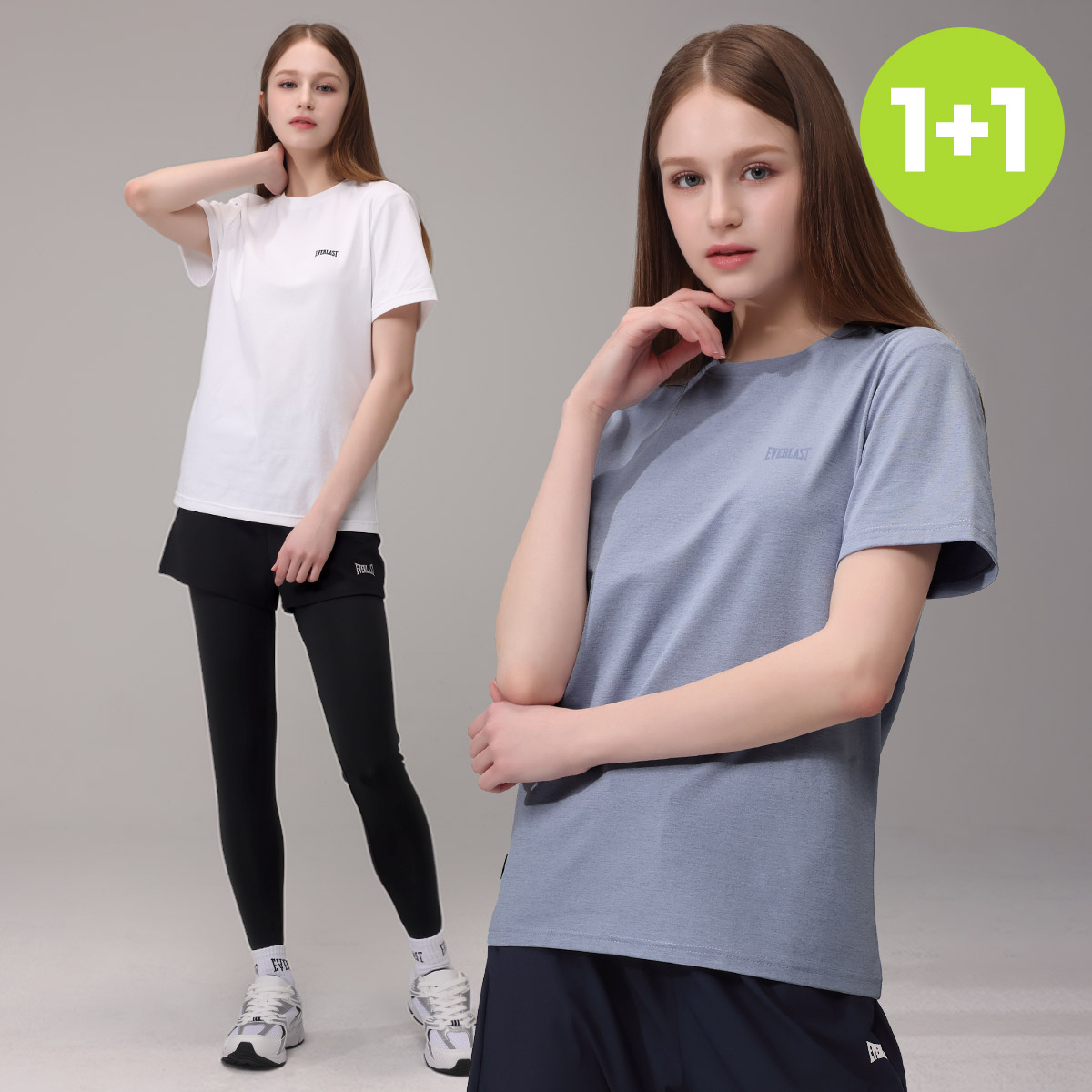 에버라스트 기능성 여성 반팔티 + 반바지 레깅스 - 상품 이미지