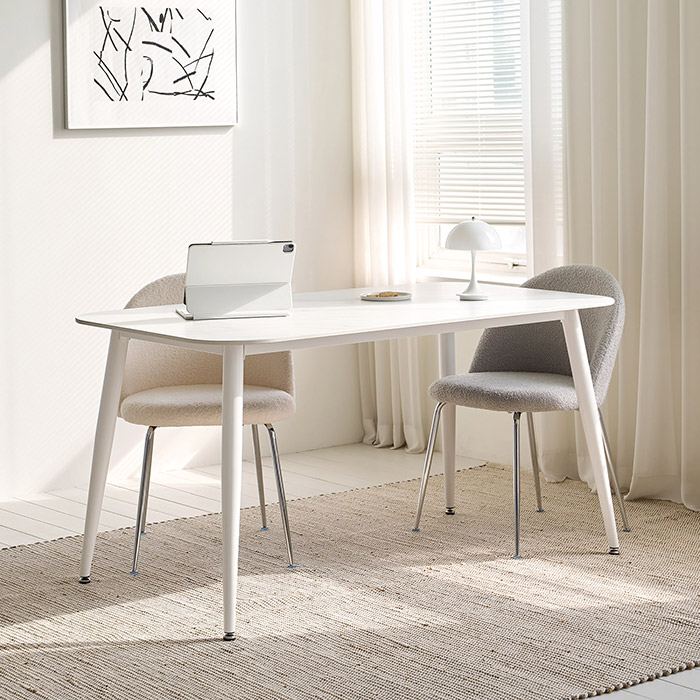 룸앤홈 블랑 마블 세라믹 사각 테이블 1400 4인 식탁세트 - 상세 이미지 5