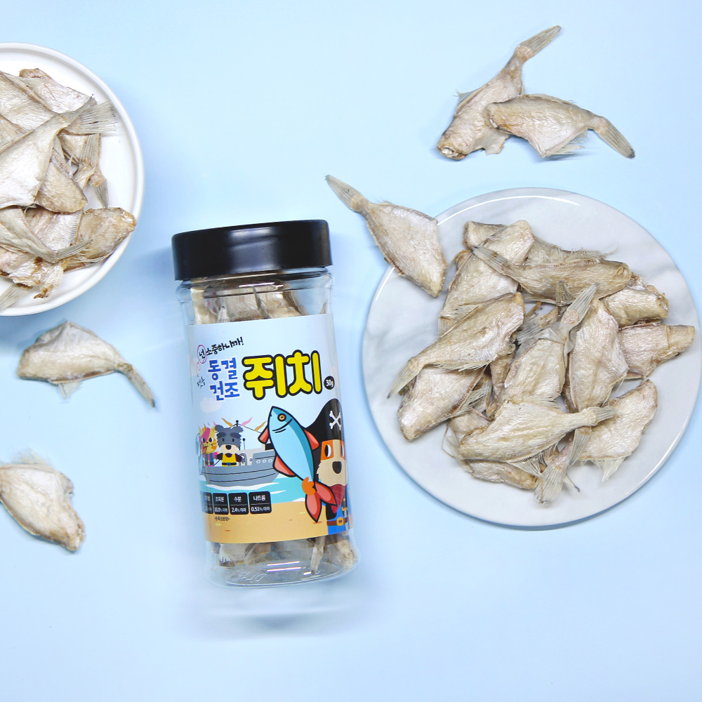 미다펫 동결건조 쥐치 30g+30g 강아지 영양 생선 간식 트릿 건어포 - 메인 이미지