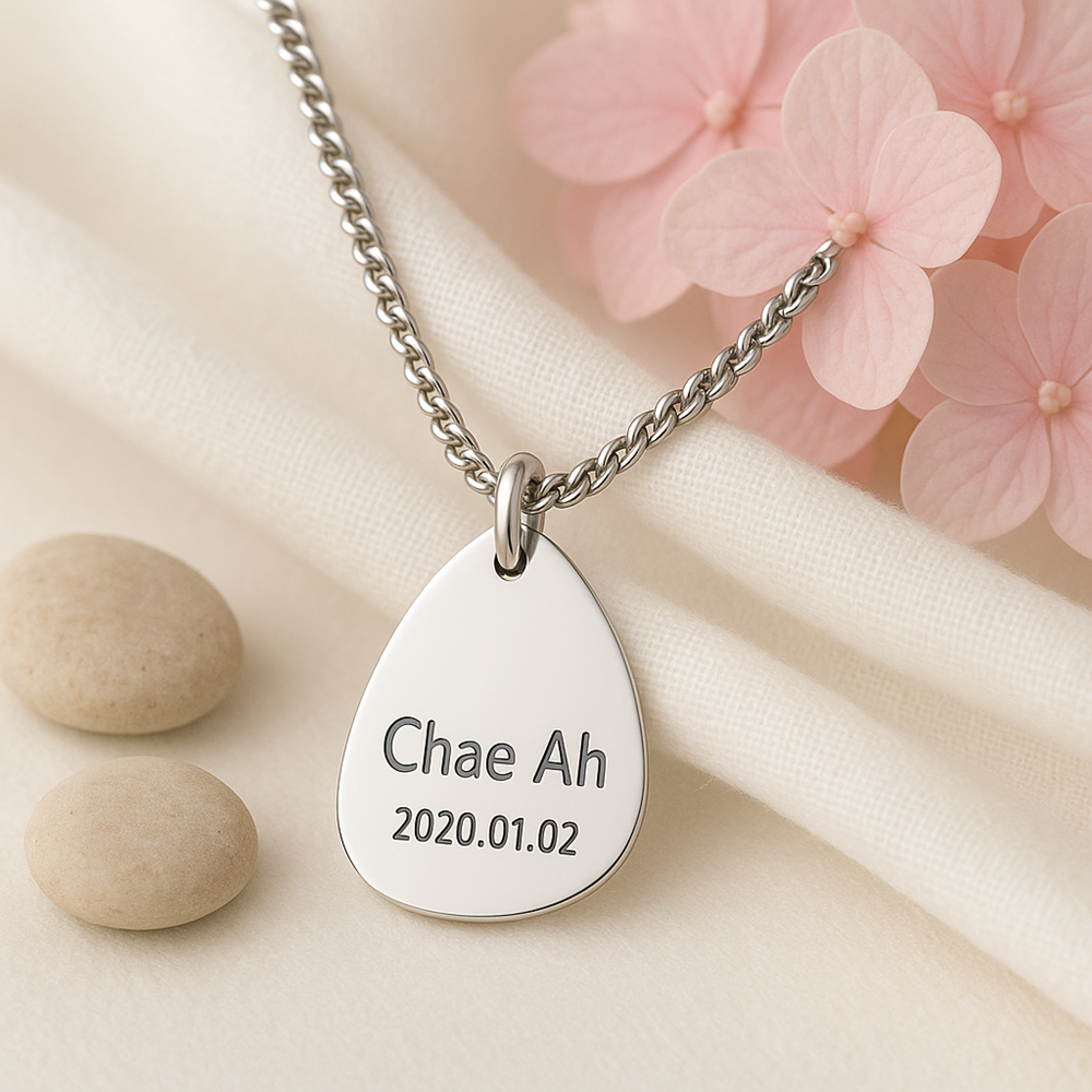 호랑이 얼굴 미아방지 목걸이 써지컬스틸 아기 유아 어린이