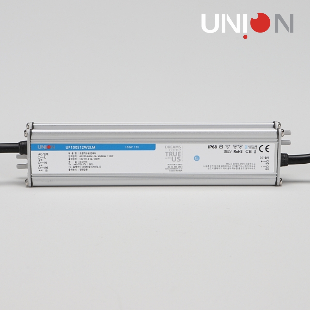 국산 LED 컨버터 SMPS DC12V 100W UP100S12W2LM 방수 안정기 유니온 - 상품 이미지