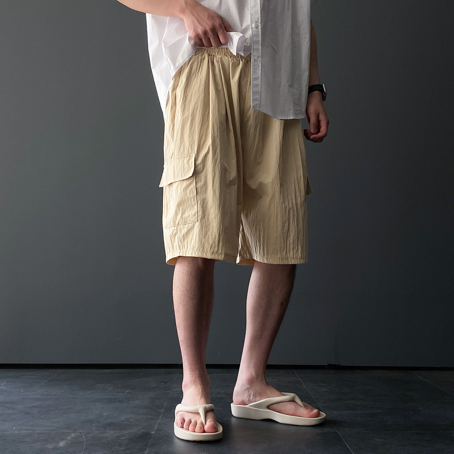 나일론반바지 카고반바지 남자버뮤다팬츠 벌룬팬츠 - 상세 이미지 3