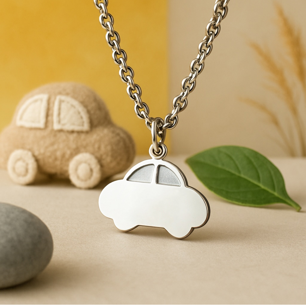 호랑이 얼굴 미아방지 목걸이 써지컬스틸 아기 유아 어린이