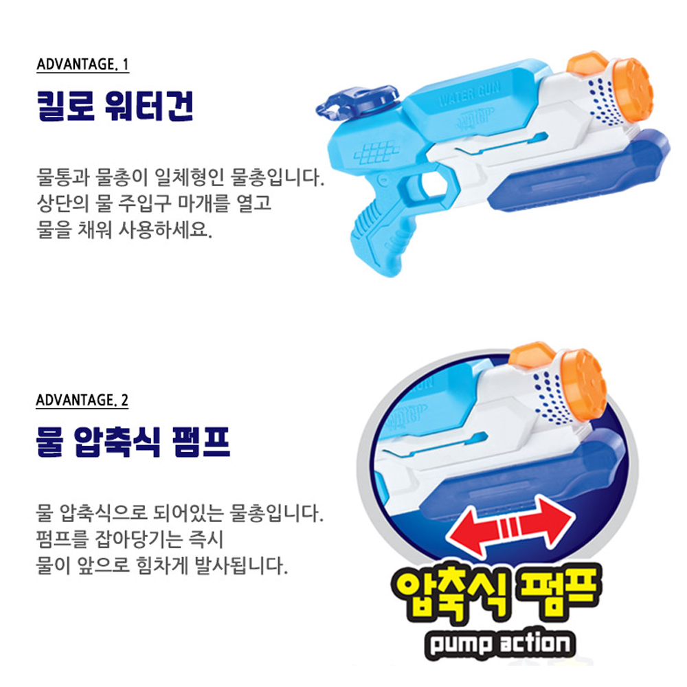 [N배송] 애들랜드 킬로워터건 어린이 물총 축제 놀이 물놀이 장난감 - 상세 이미지 3