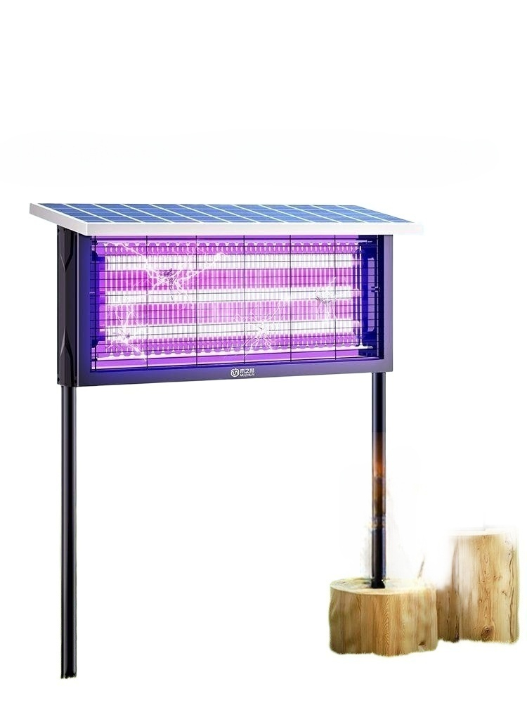 태양열 해충퇴치기 야외 농장 과수원 태양광 모기 벌레 전기 기본형 4W 듀얼파이프 80