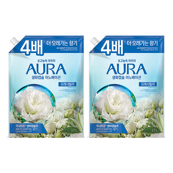 아우라 생화캡슐 리필, 프레시릴리, 1.7L , 2개 : 이머즈마켓
