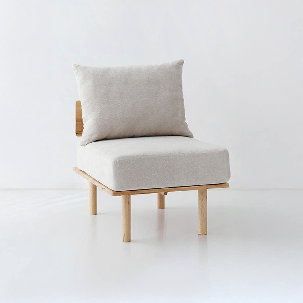 벤쿠 1인소파 고무나무 내추럴/베이지 8074.9437