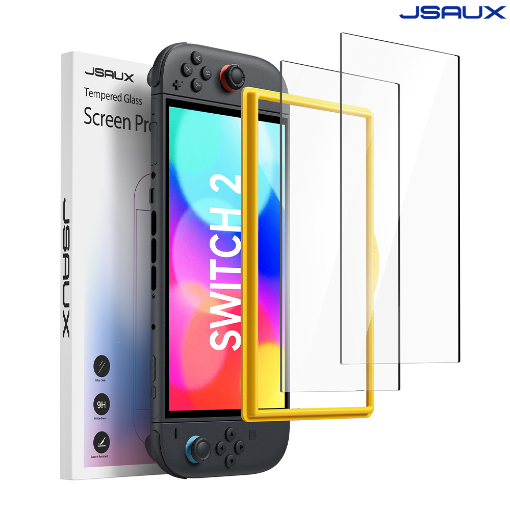 닌텐도 스위치2 액정보호필름 강화유리 JSAUX 고투명 2매 - 상품 이미지