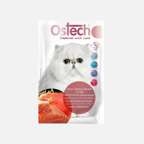 오스테크 울트라 젤리 파우치 고양이 습식 간식 참치+연어, 70g, 1개 - 메인 이미지