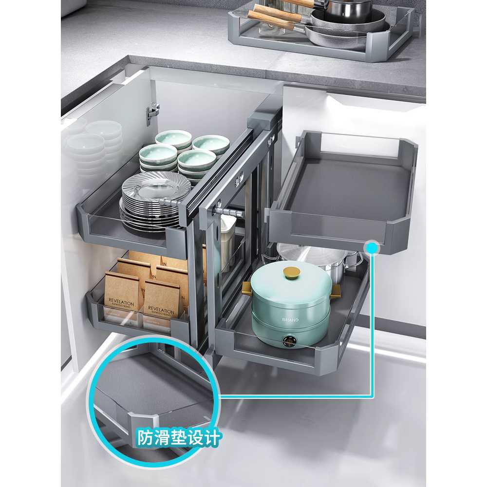 인출식 하부 선반 싱크대 수납 정리대 랙 카운터 700 유리형 (33cm-) - 상세 이미지 3