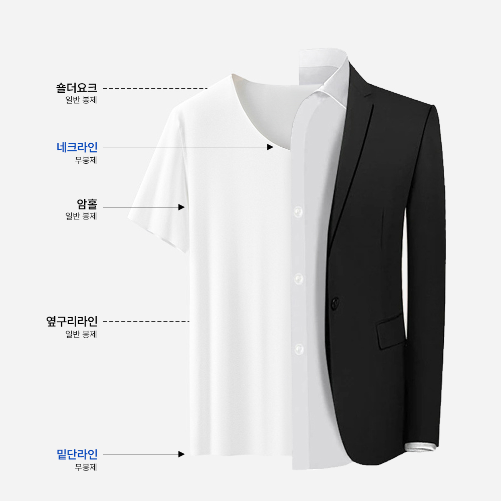 남성 에어리 심리스 반소매 런닝 브이넥 이너웨어 5P 세트 - 상세 이미지 5