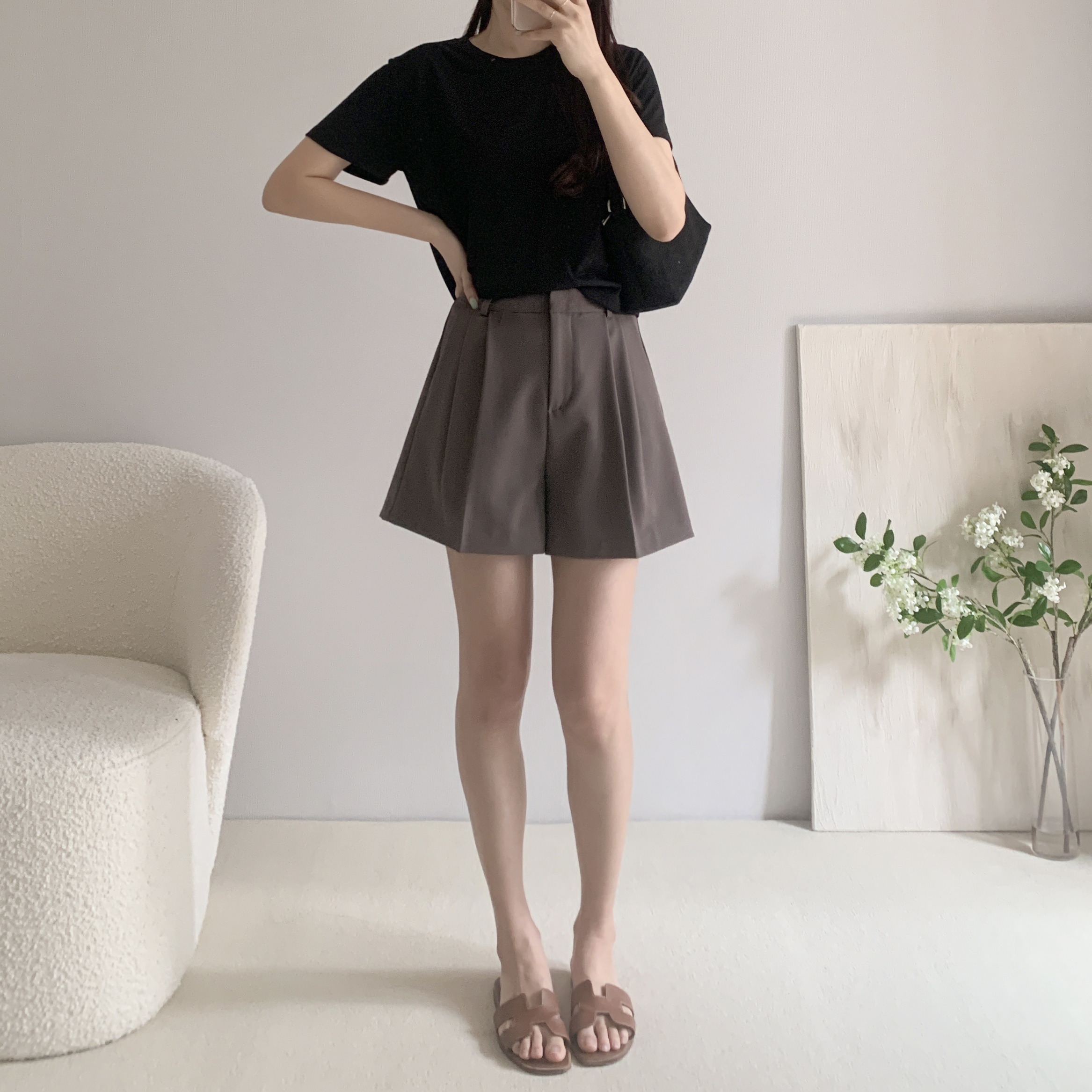크롭반팔티 세미크롭반팔티 흰티 흰티셔츠 - 상세 이미지 5
