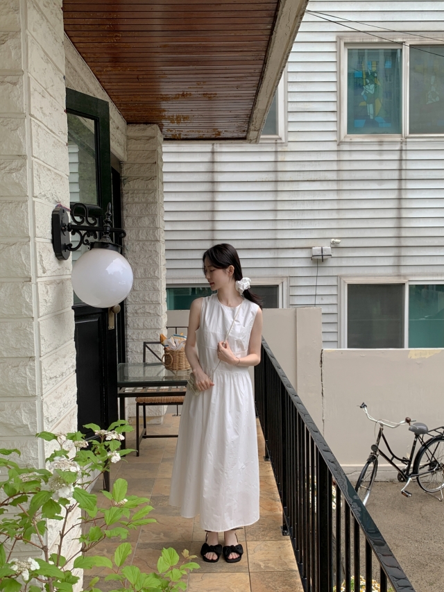 シュシュセット]シャーリングロングキャミワンピース | ファッション