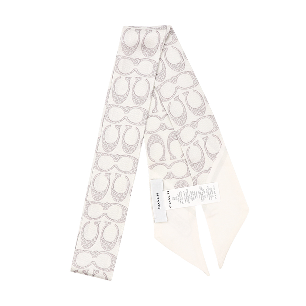 코치 빈티지 시그니처 프린트 스키니 실크 스카프 C2783 OFF WHITE - 상세 이미지 2