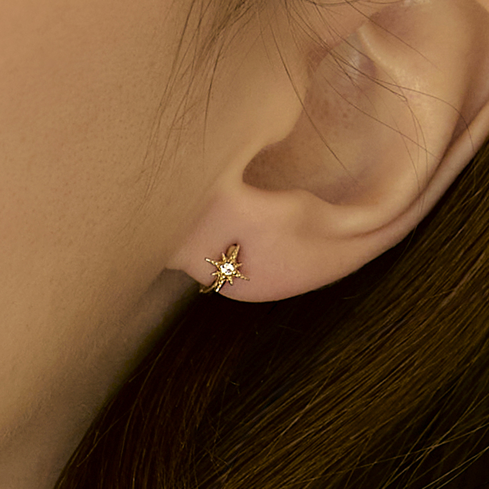 14k 라잇 원터치 링 귀걸이 유니크 포인트