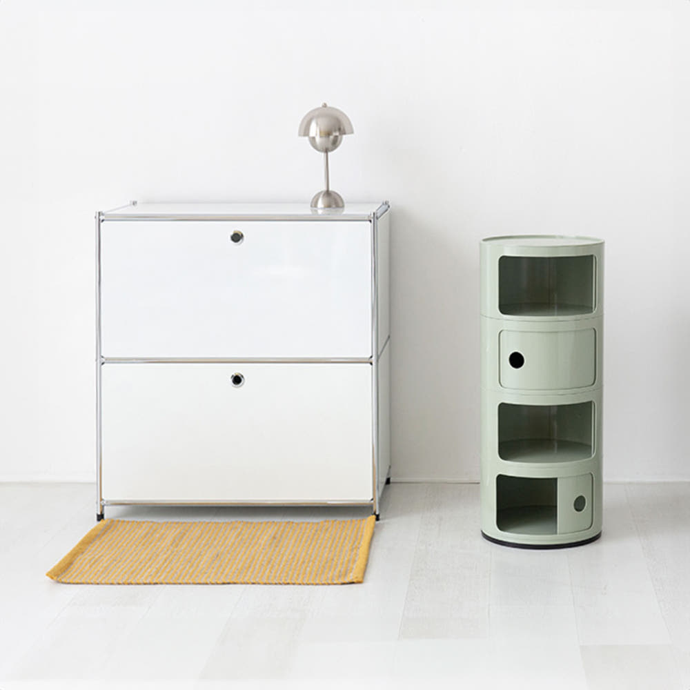 빙그리 원형 슬라이딩 수납장 4단 320mmx765mm, 4단, 그린 2300.2624