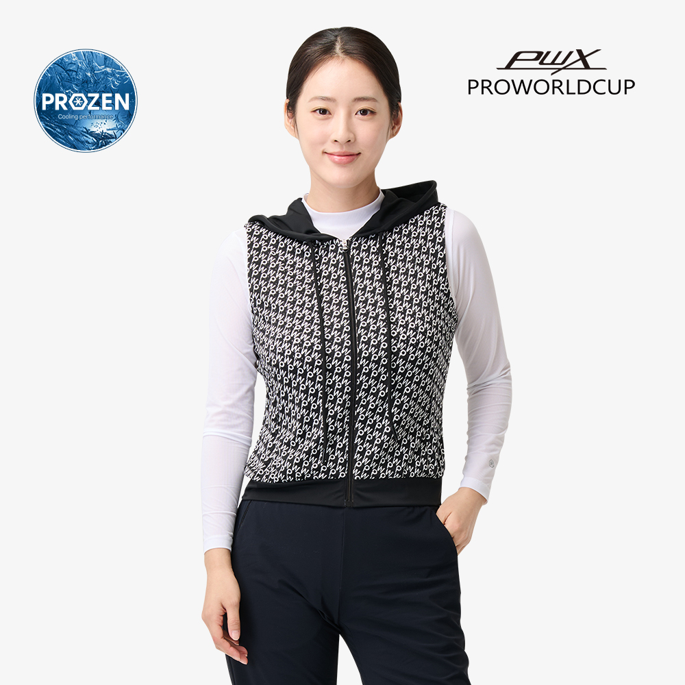 여성 프린트 트리코트 메쉬 베스트 Q225-6223-24 - 상세 이미지 3