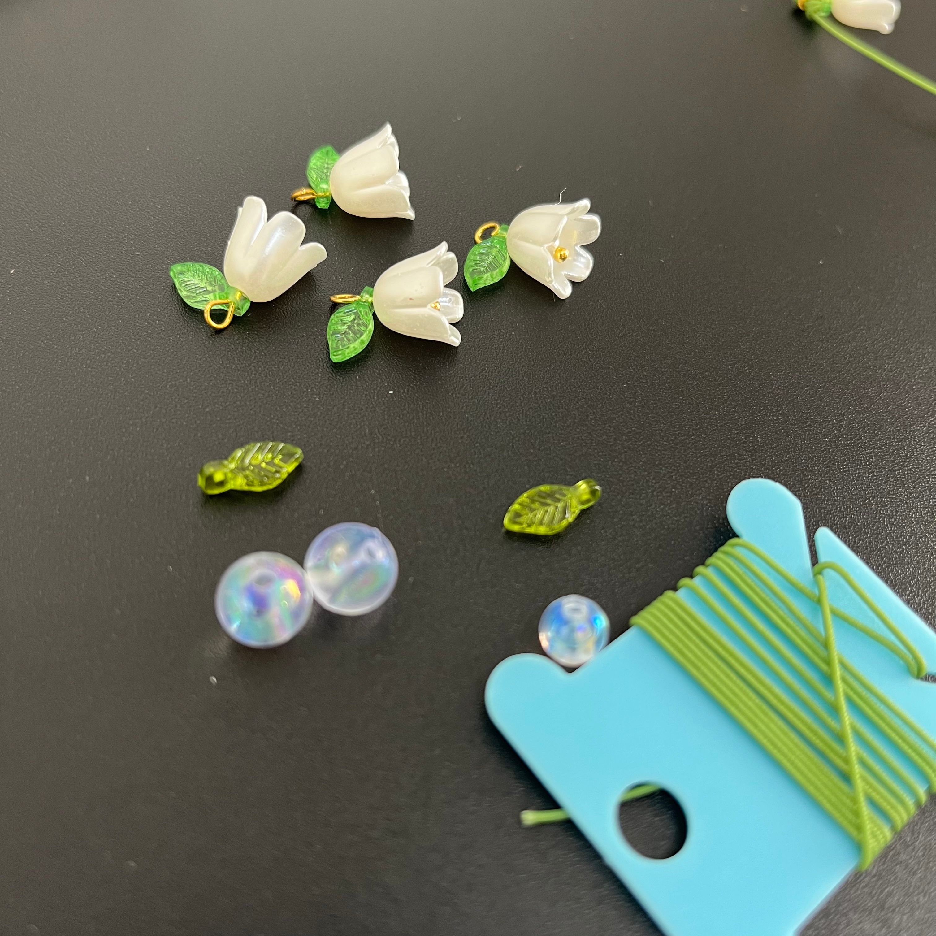 은방울꽃 비즈 끈갈피 만들기 DIY 책갈피 북마크 독서템 북마커 독서아이템 - 상세 이미지 5