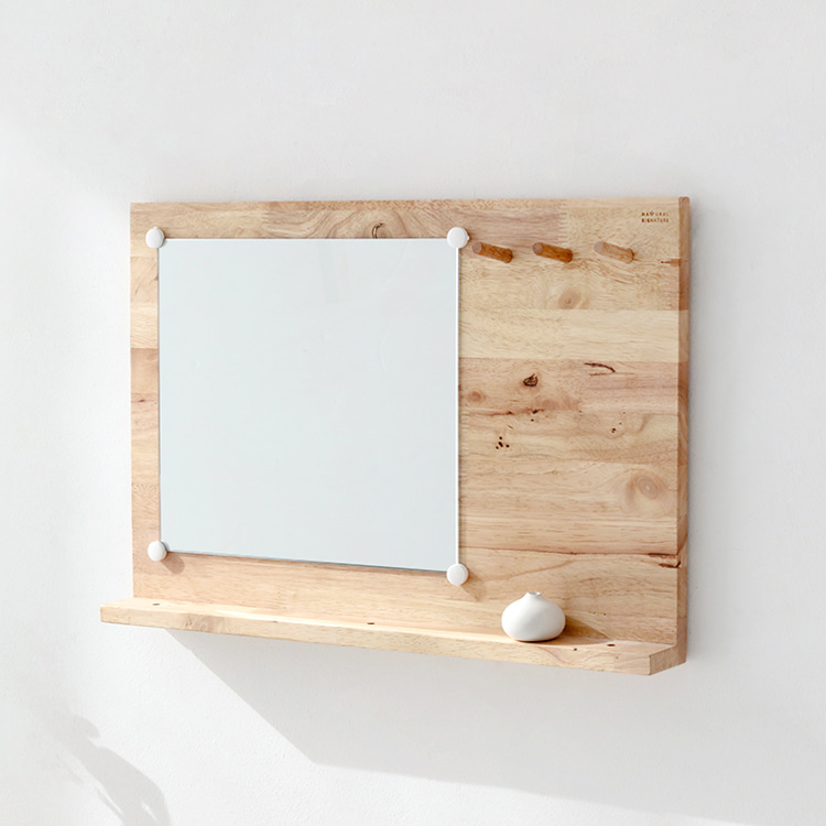 벤쿠 선반형 사각거울 고무나무 9375.6771