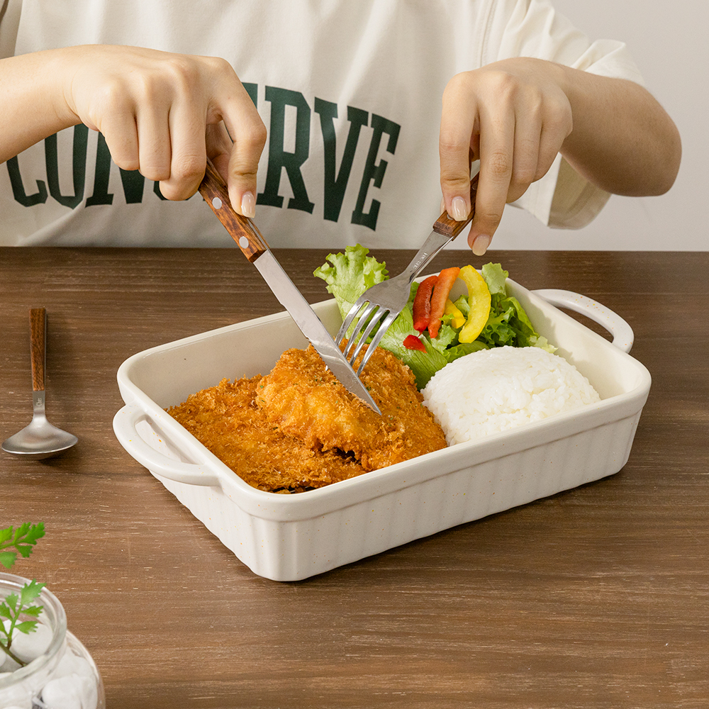 오븐용 사각 세라믹 밧드 바트 트레이 에어프라이어 용기 전자렌지용 그릇 플레이트 대형 이미지 6