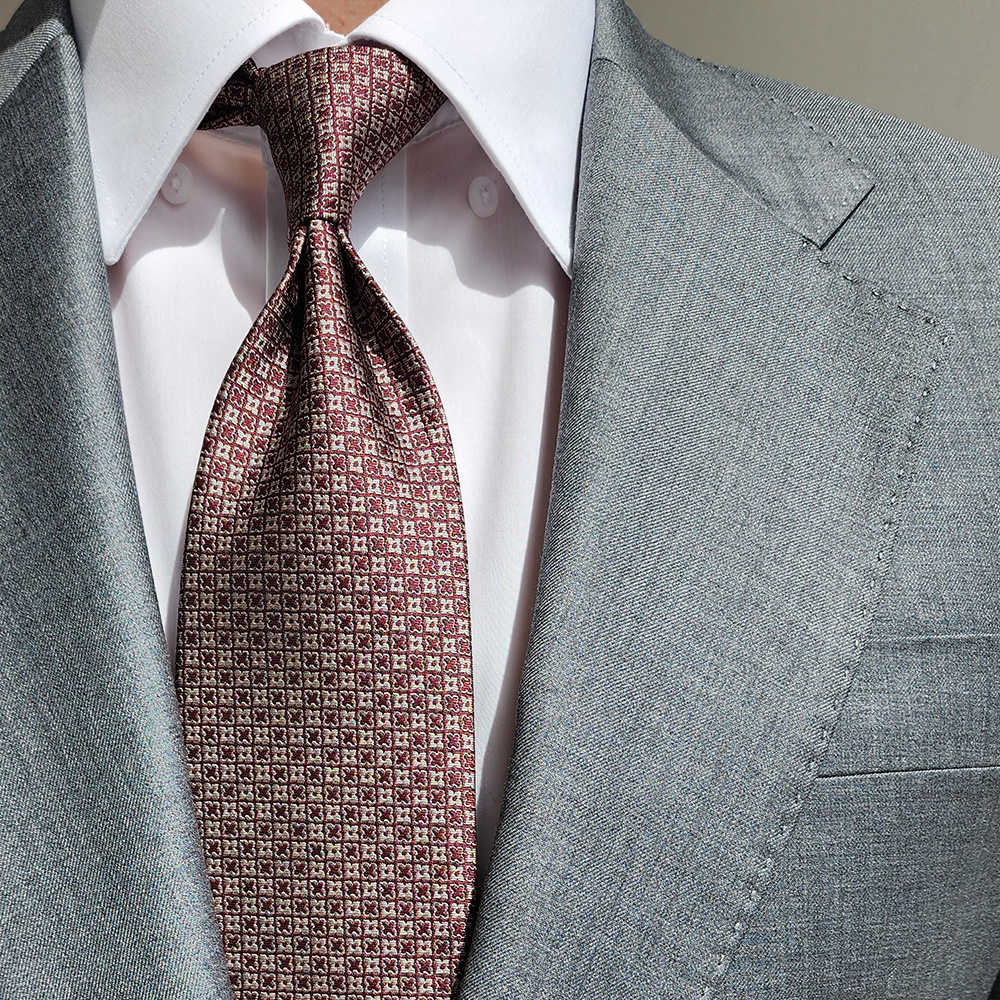 제임스핏 올오버 와인 클래식 남자 정장 넥타이