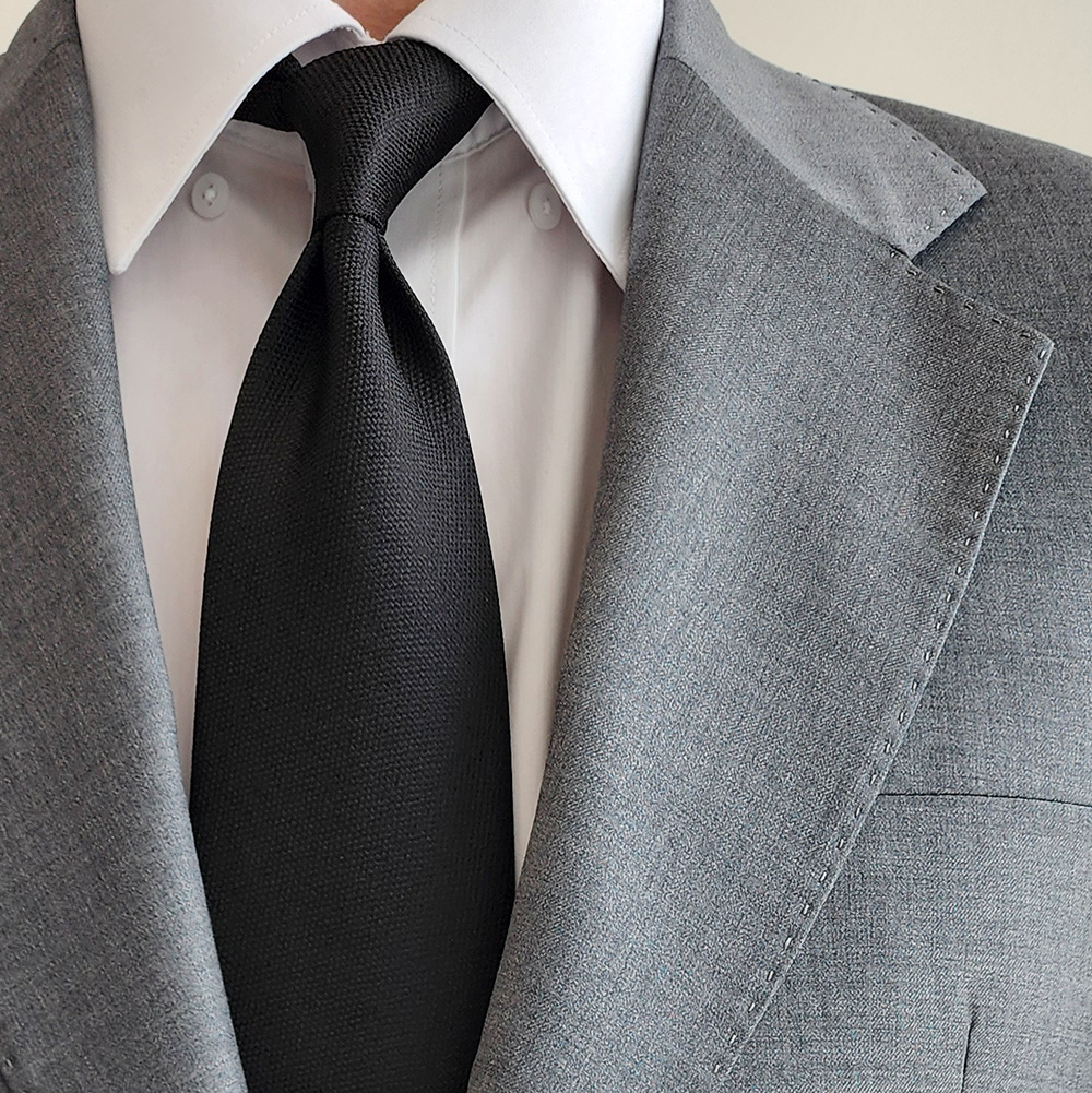 제임스핏 블랙 모던 솔리드 남자 정장 넥타이