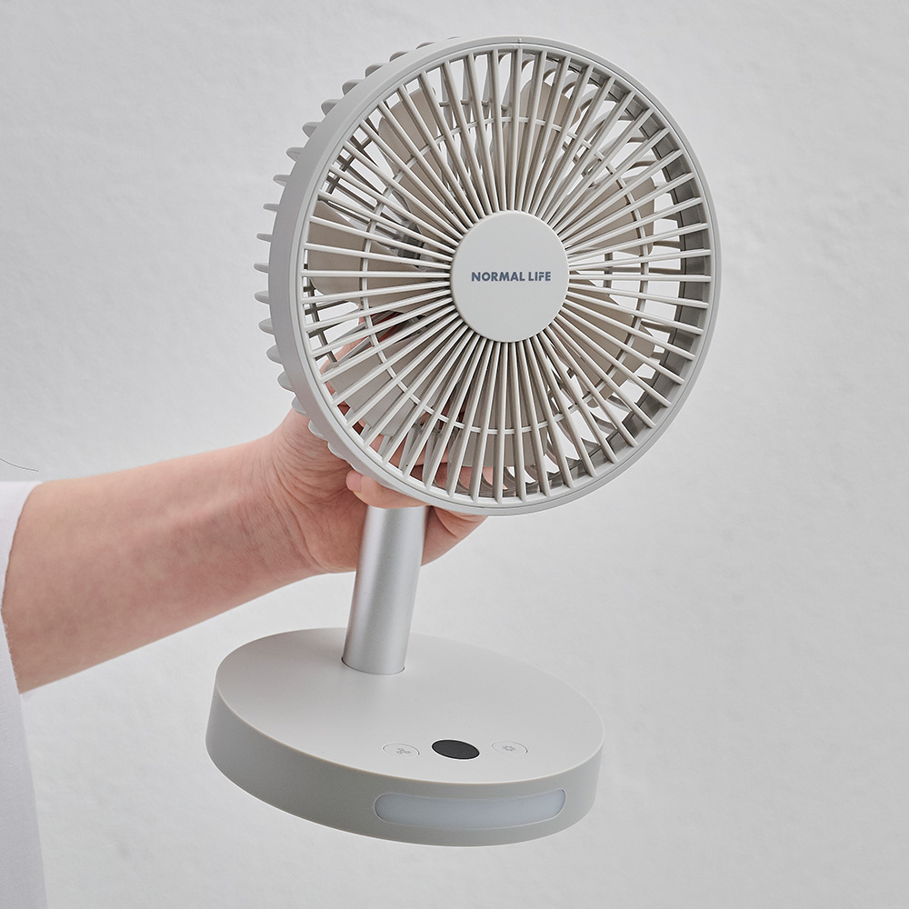 노멀라이프 초저소음 탁상용 미니 선풍기 무선 소형 선풍기 캠핑 사무실 선풍기 스틸그레이